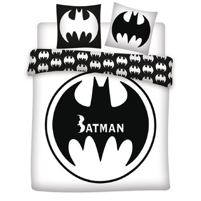 Batman 3-teiliges Bettwäsche-Set – 1x Deckenbezug (240x220) & 2x Kissenbezug (65x6