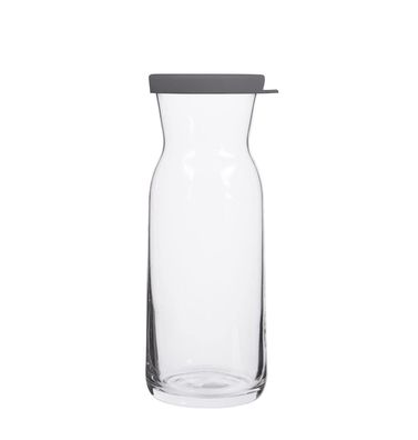 LAV Fonte Karaffe mit grauem Silikondeckel - 700 ml - aus hochwertigem Glas