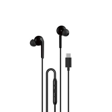 Kabelgebundener USB-C In-Ear-Kopfhörer 1,2 m – Schwarz - Kopfhörer mit 10 Hz bis