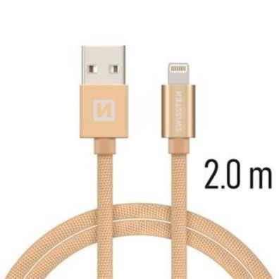 Swissten Textile Fast Charge 3A Lightning Daten- und Ladekabel 2m