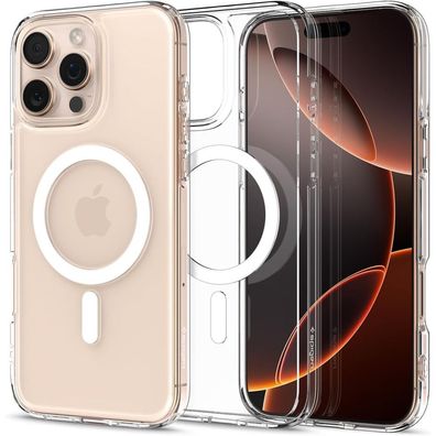 Spigen Ultra Hybrid MagHülle mit magnetisch Kompatibel mit iPhone 16 Pro Weiß