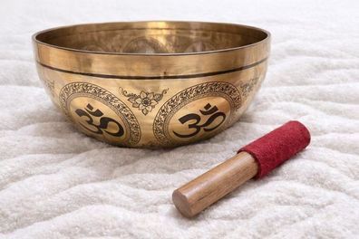 Lasergravierte Chakra Klangschale aus Bronze ? Blume des Lebens