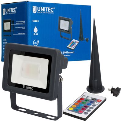 LED Außenleuchte farbig Gartenlampe Strahler Erdspieß Outdoor IP65 Fernbedienung