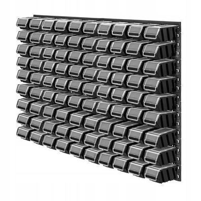 KADAX Werkstattwandregal, Wandplatten, 116 x 78 cm, Schwarz, 90 tlg