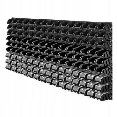 KADAX Werkstattwandregal, Wandplatten, 174 x 78 cm, Schwarz, 135 tlg