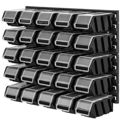 KADAX Werkstattregal, aus Kunststoff, 58x39 cm, Schwarz, 25 Stück