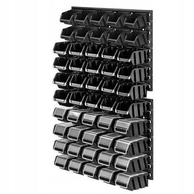 KADAX Werkstattwandregal, Wandplatten, 58 x 78 cm, Schwarz, 50 tlg