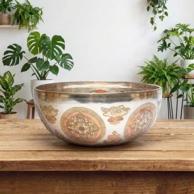 Versilberte Klangschale "Buddha Shakyamuni