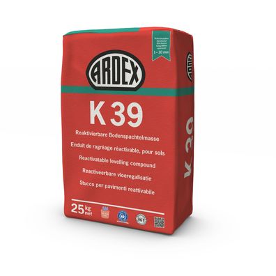 ARDEX K 39 Microtec Bodenspachtelmasse 25 kg - Menge: 40Sack á 25kg/Palette