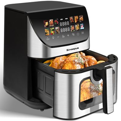 XXL Heißluftfritteuse Heißluft Fritteuse 9L Touchscreen 12 Programme Timer Airfryer 8