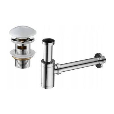 Mexen Halbsiphon Rund Chrom/Weiß mit Klick-Klack