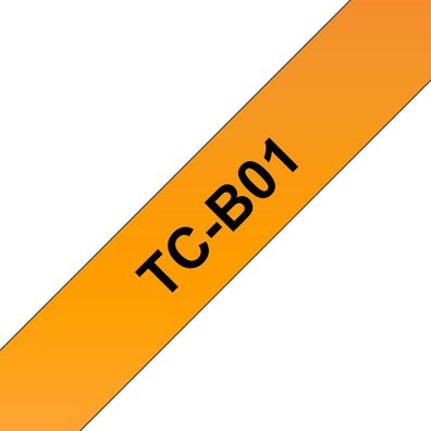 Schriftband TC-B01 (lam.) Schwarz auf Signalorange 12mm x 6,7m