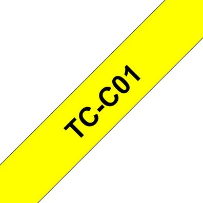 Schriftband TC-C01 (lam.) Schwarz auf Signalgelb 12mm x 6,7 m