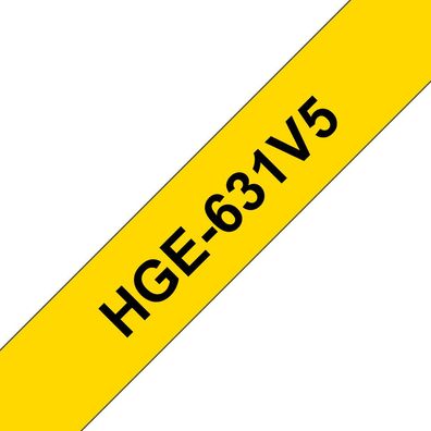 Schriftband HG-631V5 (5 Stk) Schwarz auf Gelb 12mm x 8m