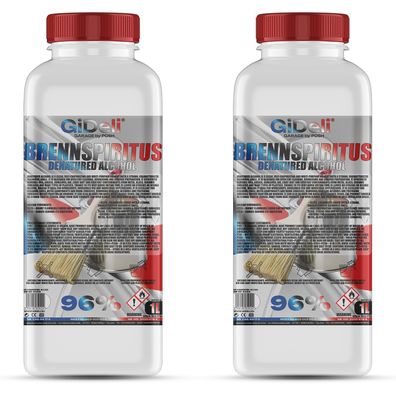 Brennspiritus Farblos 2L Reiniger Entfetter Haushalt Werkstatt Anzünder GiDeli