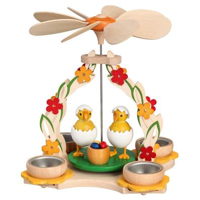 Tischpyramide Küken mit Ostereier HxLxB 27x27x30cm NEU Pyramide Minipyramide