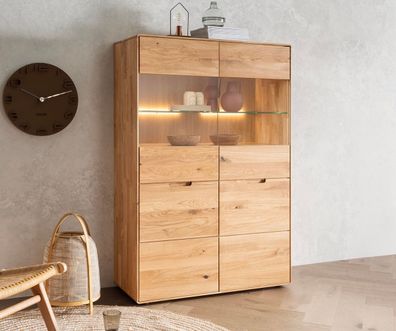 Highboard 100x149cm "Kent" Wildeiche massiv