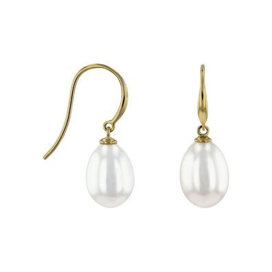 Luna-Pearls - HS1267 - Ohrhaken - 750 Gelbgold - Süßwasser-Zuchtperle