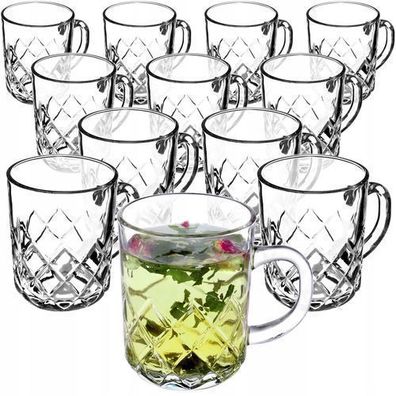 KADAX Teegläser, 6er Set, Gläser mit Griff, spülmaschinenfest, 12er Set, 230ml