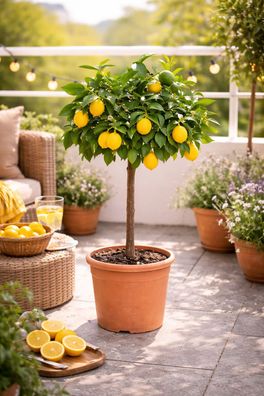 Zitronenbaum Meyer 70-100 cm Citrus Zitrone Pflanze mit Fruechten kaufen