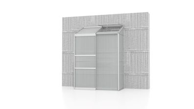 Anlehngewächshaus IDA 900 0,65x1,30 m, Alurahmen alu eloxiert, HKP 4mm : alu eloxiert