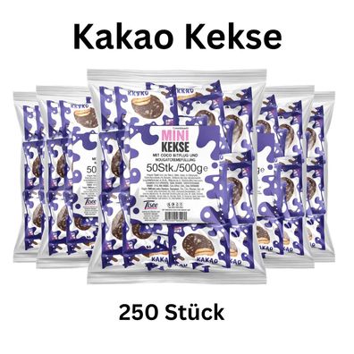 250 Mini Kakao Kekse einzeln verpackt Wurfmaterial Karneval