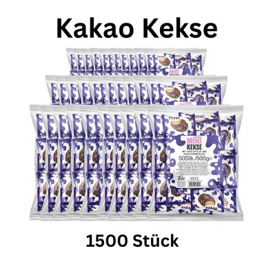 1500x Mini Kekse Kakao Wurfmaterial Karneval