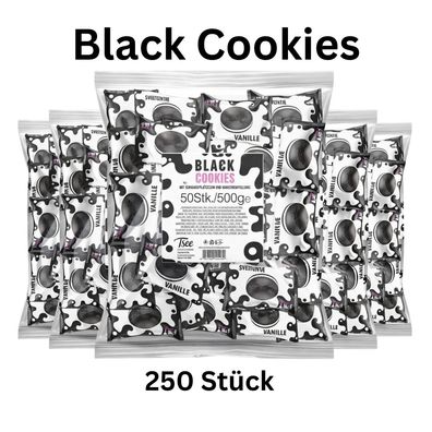 250x Mini Kekse Black Cookies Vanille Wurfmaterial Karneval