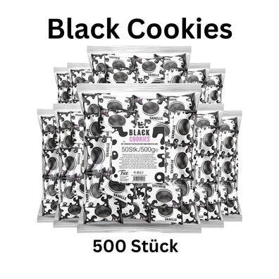 500x Mini Kekse Black Cookies Vanille Wurfmaterial Karneval