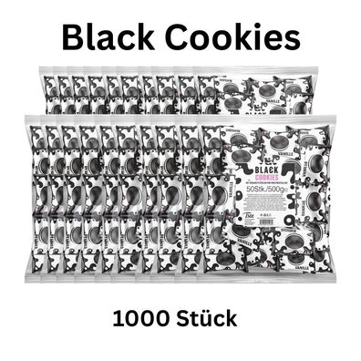 1000 Black Cookies Vanille Mini Kekse Wurfmaterial Event Großpackung Kamelle