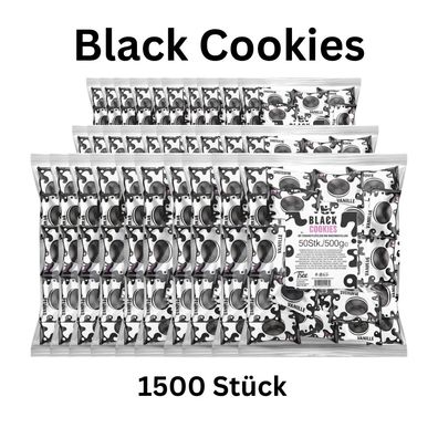 1500 Black Cookies Mini Kekse Vanille Wurfmaterial Mega Großpackung Kamelle
