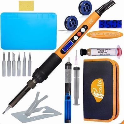 Rosfix Set Lötstation Electric S – 60W LCD, 180–500°C, 16-tlg. Zubehör