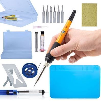 Rosfix Set Lötkolben OP60W – 60W, 200–450°C, 14-tlg. Zubehör | 220V