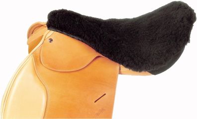 Busse Sitzfell englisch, Kunstfell Sitzauflage, Sattelsitzbezug, schwarz