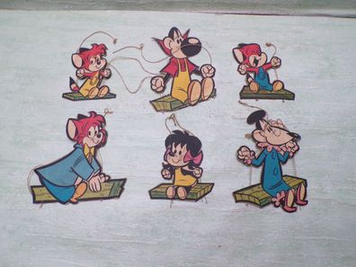 6x Rolf Kauka Foxi Lupo Fix Onkel Fax Lupinchen Prof Knox Disney Mobile 70er Jahre