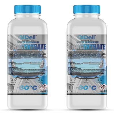 Scheibenfrostschutz Konzentrat -60°C 2L Winter Wischwasser Reiniger Auto GiDeli