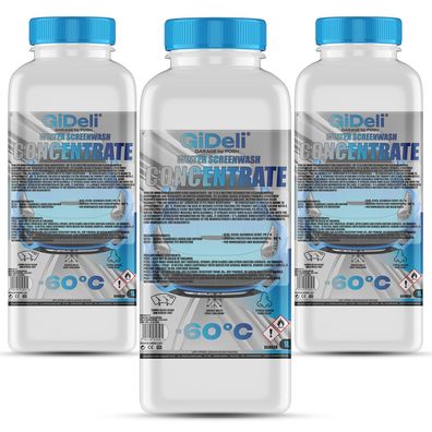 Scheibenfrostschutz Konzentrat -60°C 3L Winter Wischwasser Reiniger Auto GiDeli