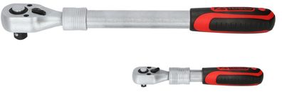 KS TOOLS 1/4" + 1/2" Teleskop-Umschaltknarren-Satz, 2-tlg