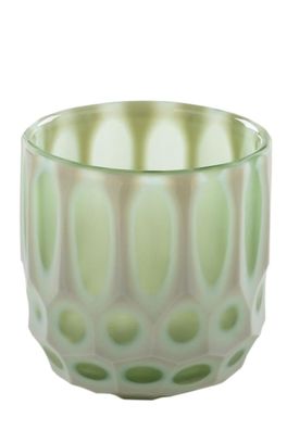 Fink Rima Windlicht, Vase, Glas, Hellgrün Höhe: 10 cm Breite:10 cm 115046