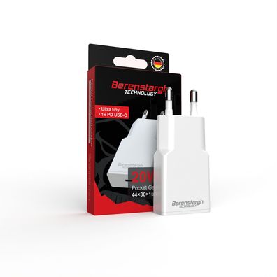 Berenstargh GaN PD20W USB-C Pocket Ladegerät weiß