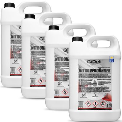 Nitroverdünnung 20L Universalverdünnung Lack Farbe Reiniger Entfetter KFZ GiDeli