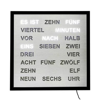 AMS - 1275 - Wanduhr - Quarz - Wortuhr - 40x40cm