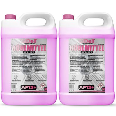 Kühlerfrostschutz Rot 10L AF12+ Kühlmittel -40°C Auto Gebrauchsfertig GiDeli