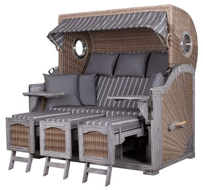 Strandkorb deVries PURE® Seemöwe XXL Vintage - PE white kubu - Dessin 235