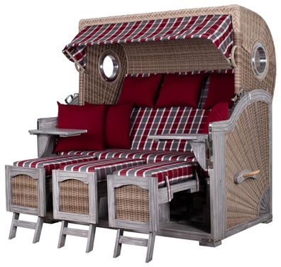 Strandkorb deVries PURE® Seemöwe XXL Vintage - PE white kubu - Dessin 230