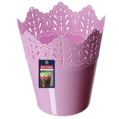 KADAX Spitzen-Blumentopf aus Kunststoff, 14.5 cm, Niedrig, Rosa