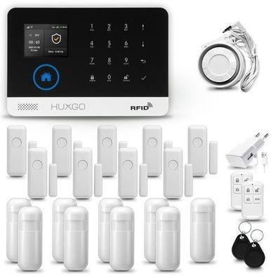 Alarmanlage fürs Haus Set mit Sirene, 9x Bewegungssensor, 9x Fensteralarm HXA003 4G