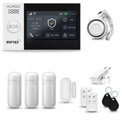 HXA007 Alarmanlage Haus WiFi + GSM 4G LTE mit Siren, 3x Bewegungssensor Smart TUYA