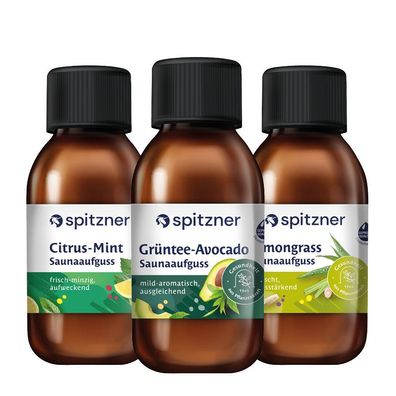 Spitzner Saunaaufguss Set Vital und Frisch 3x125 ml Wellness Sauna Aufguss Bundle