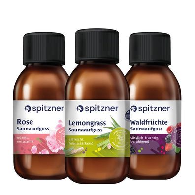 Spitzner Saunaaufguss Set Duftig und Frisch 3x125 ml Wellness Sauna Aufguss Bundle
